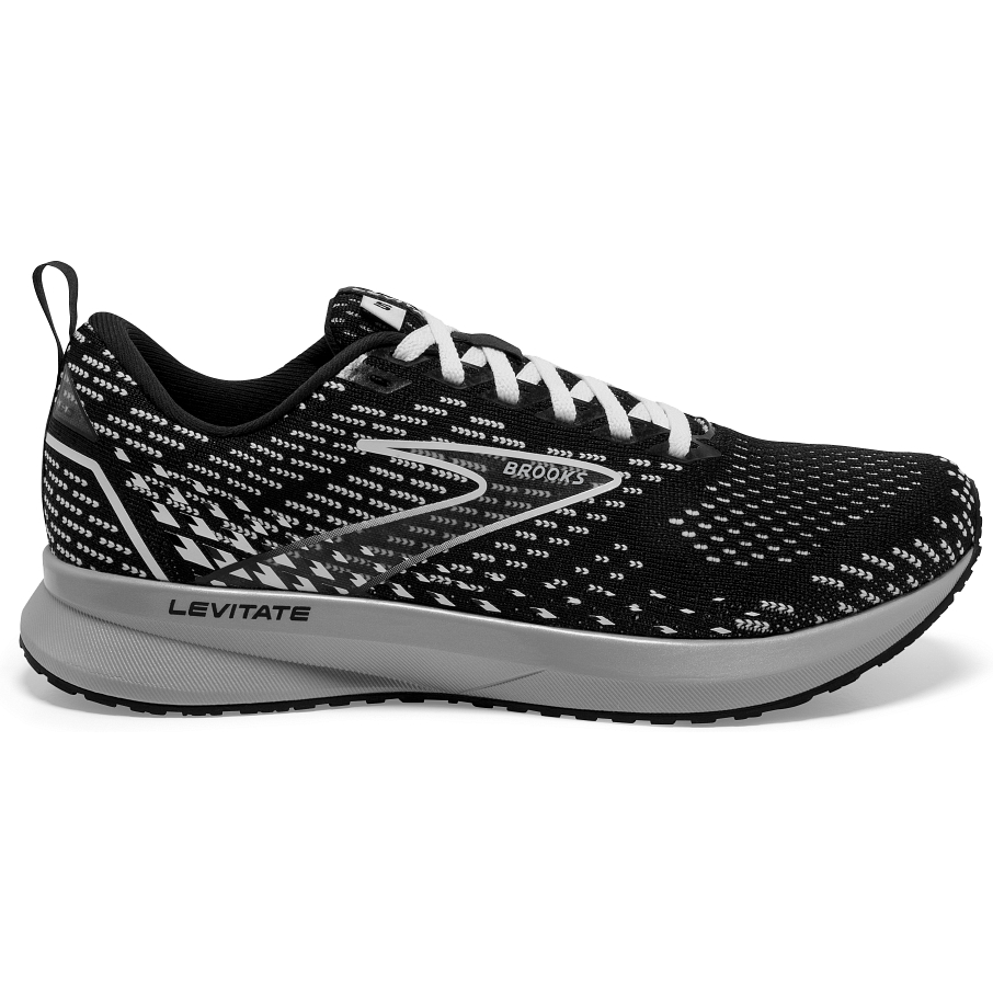 Women's Brooks Levitate 5, Black/Grey/White, 11.5 B Medium
