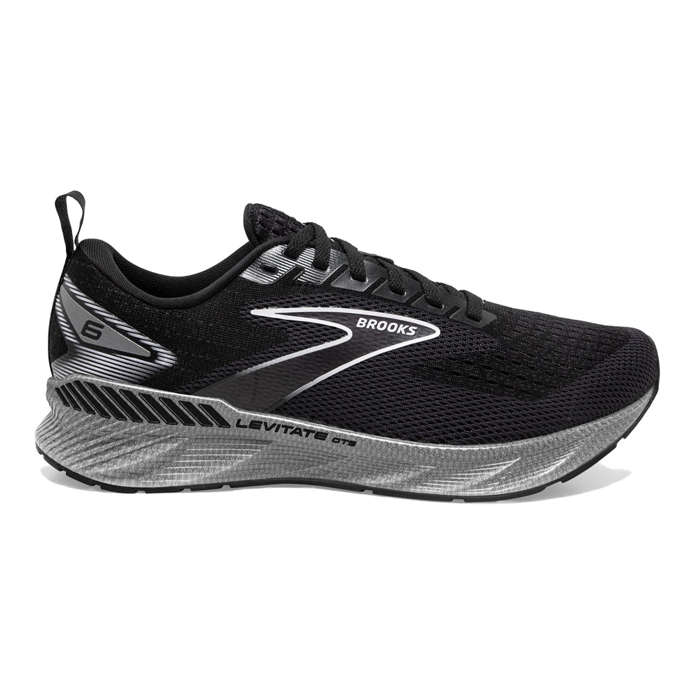 Women's Brooks Levitate GTS 6, Black/Blackened Pearl/White, 8.5 B Medium