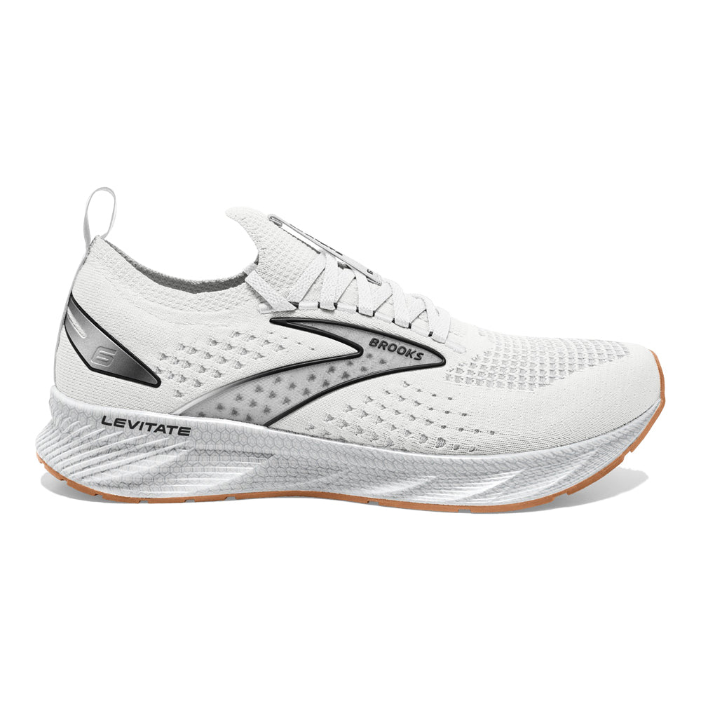 Women's Brooks Levitate StealthFit 6, White/Bran, 9 B Medium