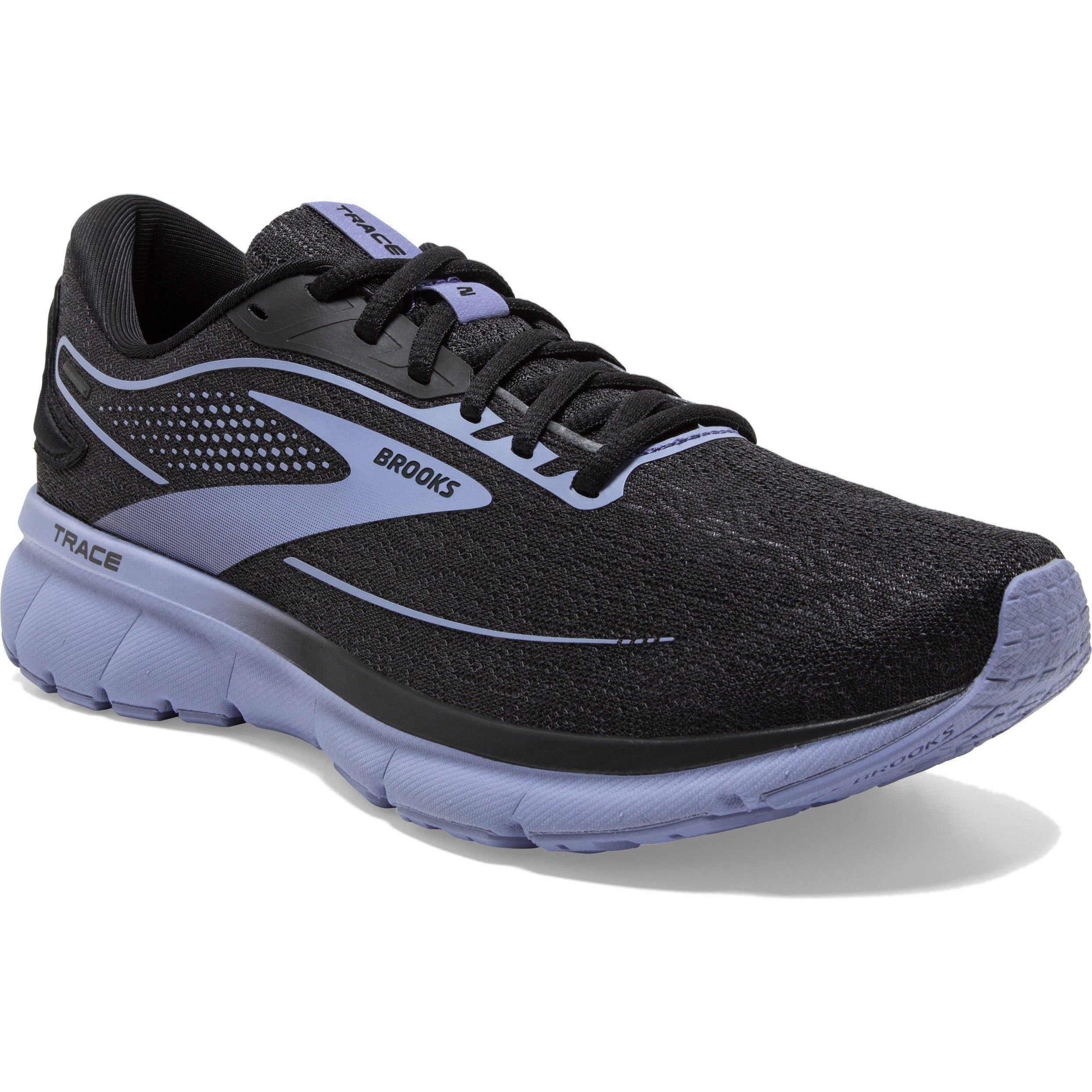 Women's Brooks Trace 2, Black/Pearl/Purple, 11.5 B Medium