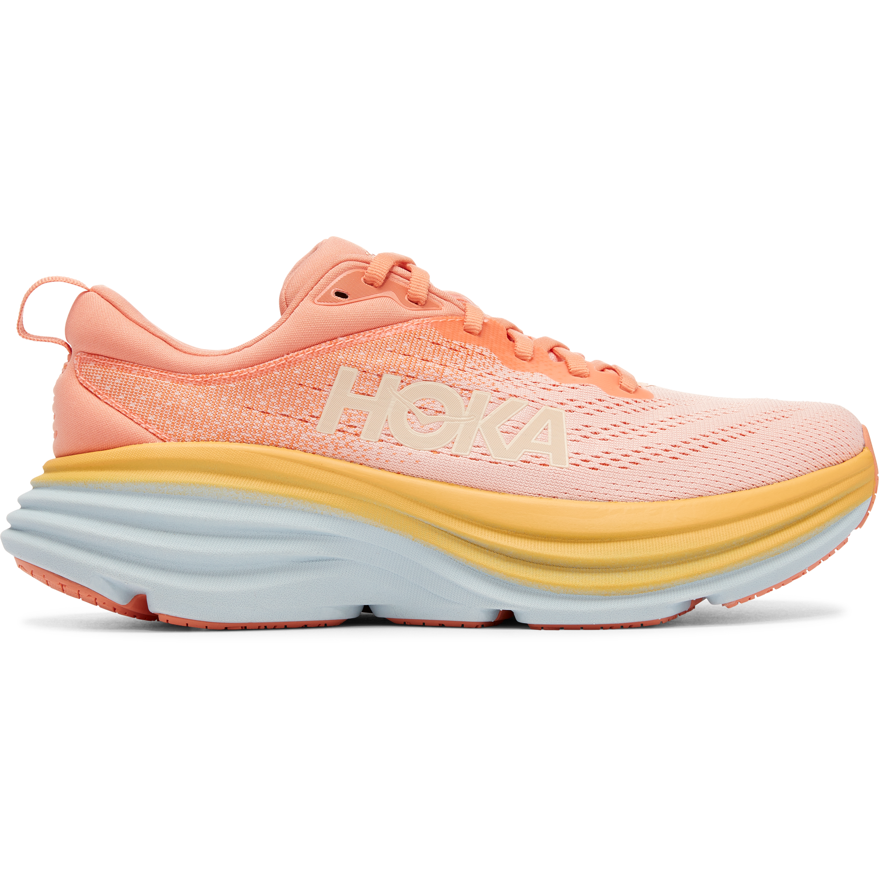 Women's Hoka Bondi 8, Shell Coral/Peach Parfait, 8 B Medium