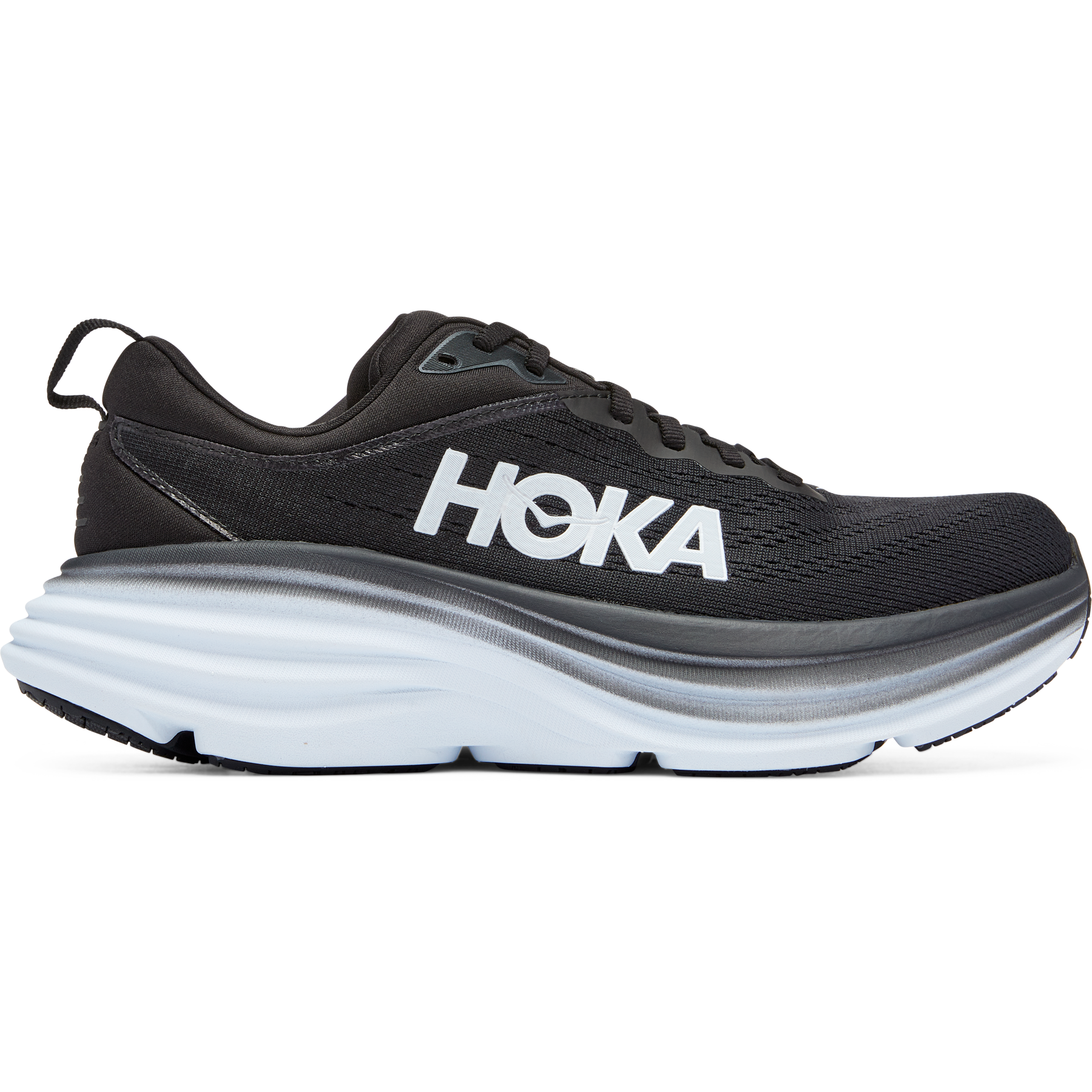 Women's Hoka Bondi 8, Black/White, 6.5 B Medium