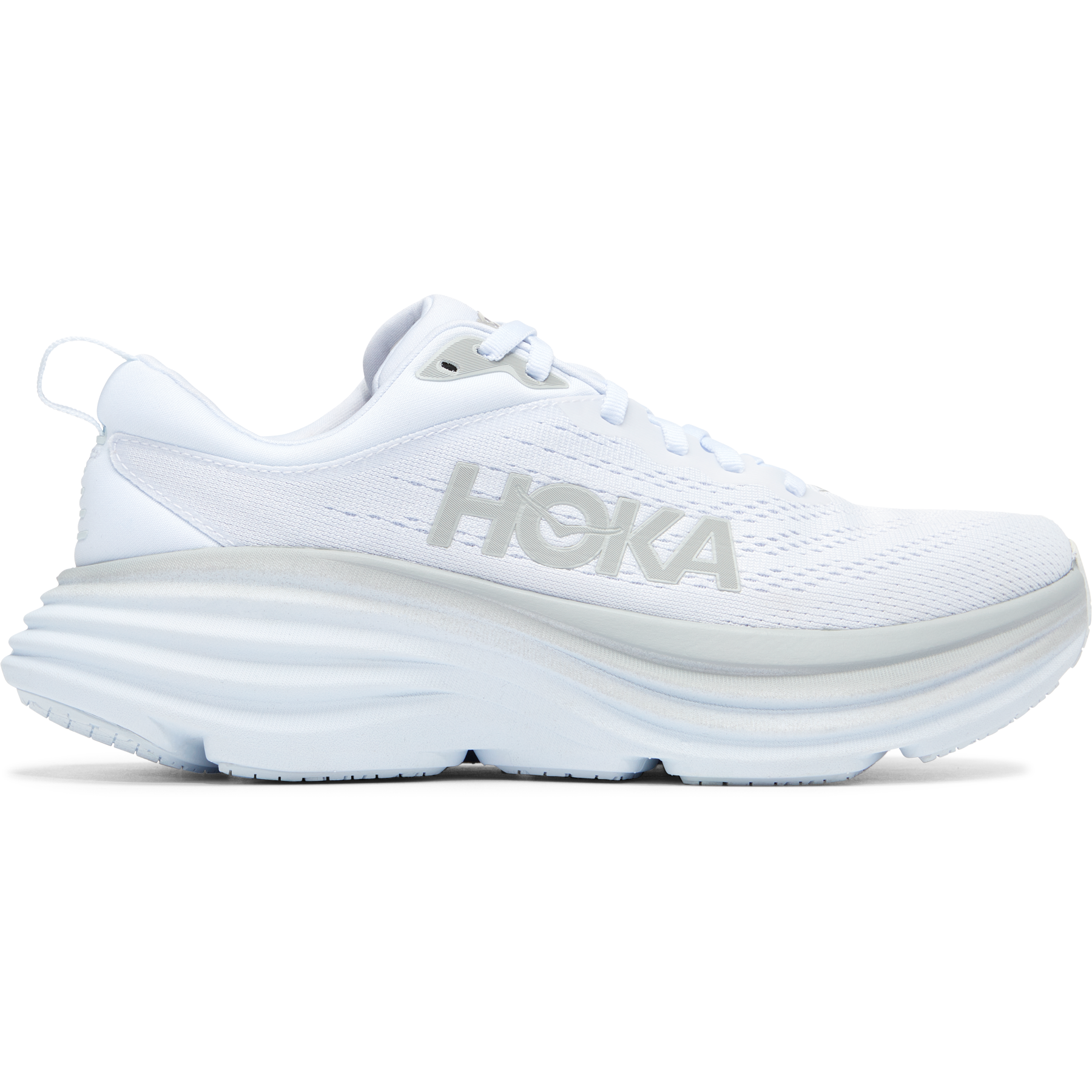 Women's Hoka Bondi 8, WHITE / WHITE, 5 B Medium