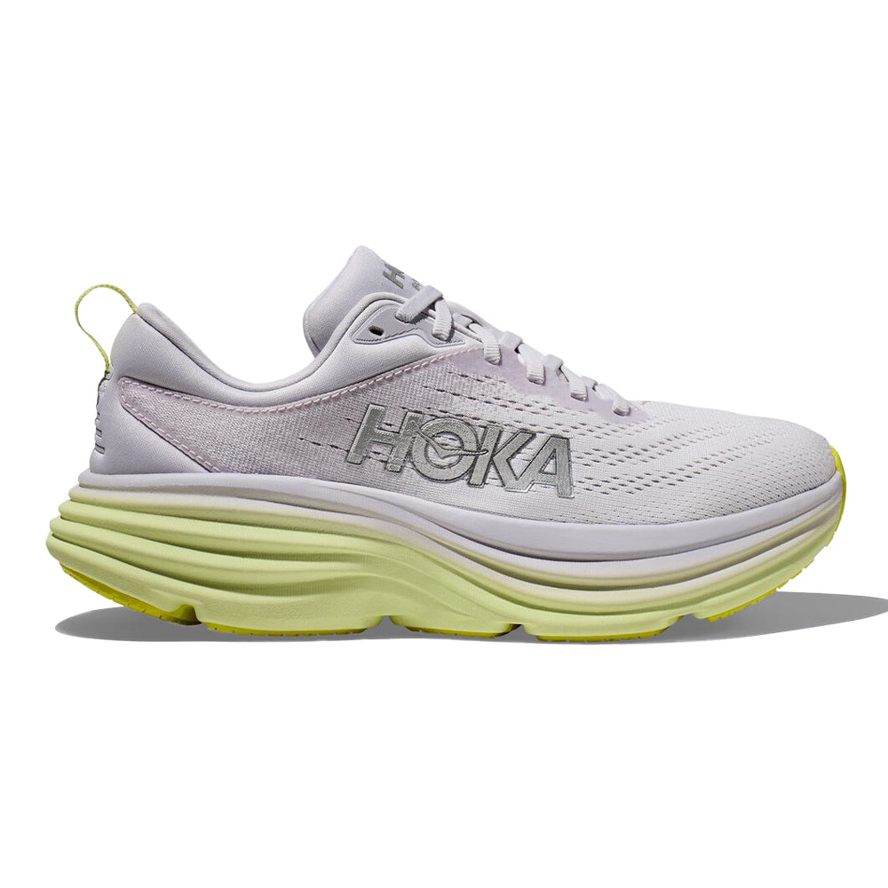 Women's Hoka Bondi 8, Nimbus Cloud/Luminary Green, 7.5 B Medium