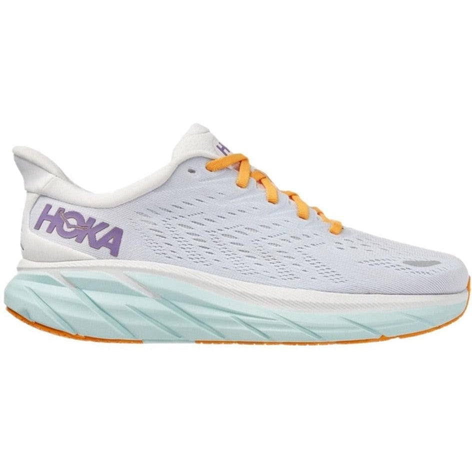 Women's Hoka Clifton 8, Bland De Blanc/White, 8.5 D Wide