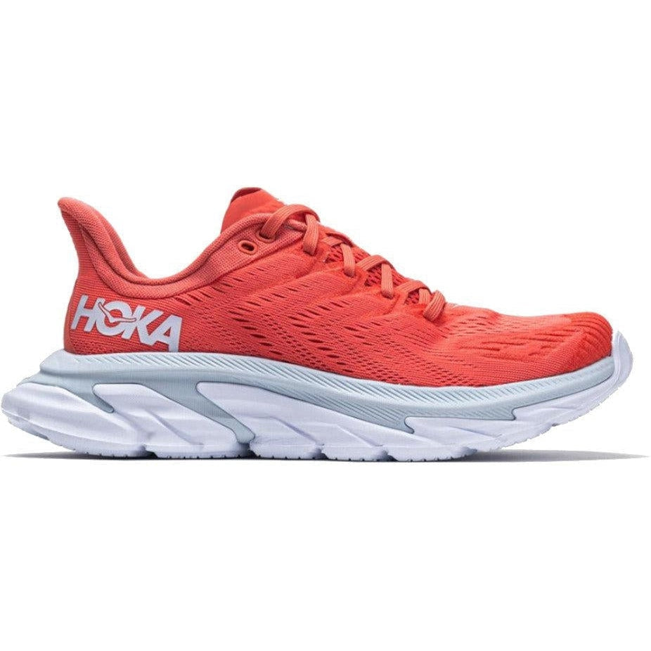 Women's Hoka Clifton Edge, Hot Coral/White, 9.5 B Medium