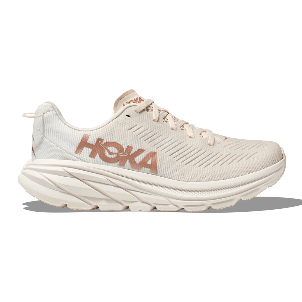 Women's Hoka Rincon 3, Eggnog/Rose Gold, 9.5 B Medium