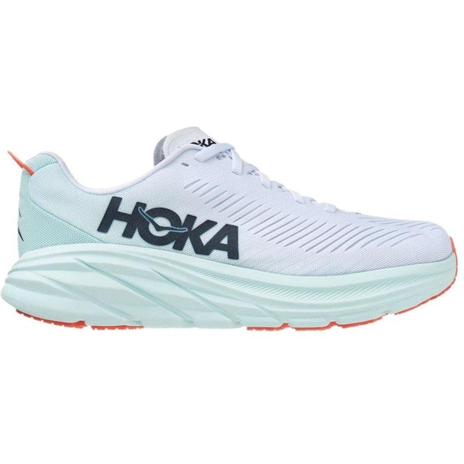 Women's Hoka Rincon 3, White/Blue Glass, 10 B Medium