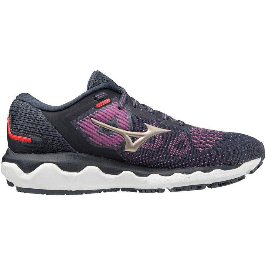 Women's Mizuno Wave Horizon 5, Pop Violet/Platinum Gold, 7.5 B Medium