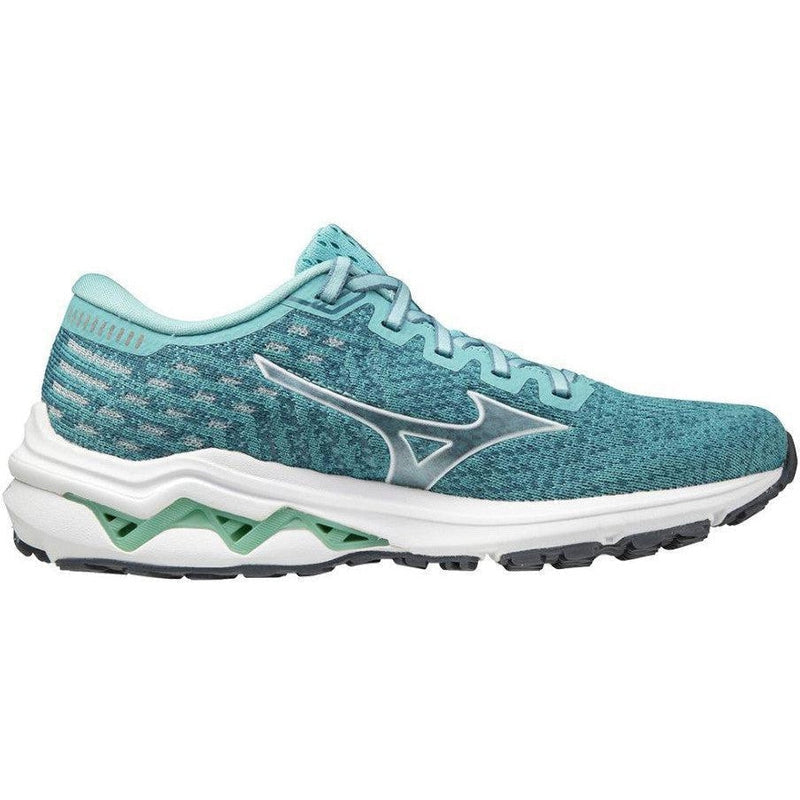 Women's Mizuno Wave Inspire 17 Waveknit, Dusty Turquoise/White, 6 B Medium