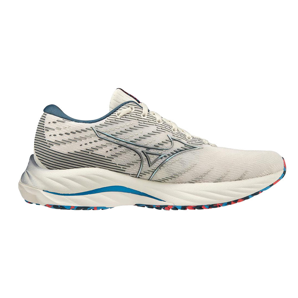 Women's Mizuno Wave Rider 26, Snow White-Silver, 7.5 B Medium