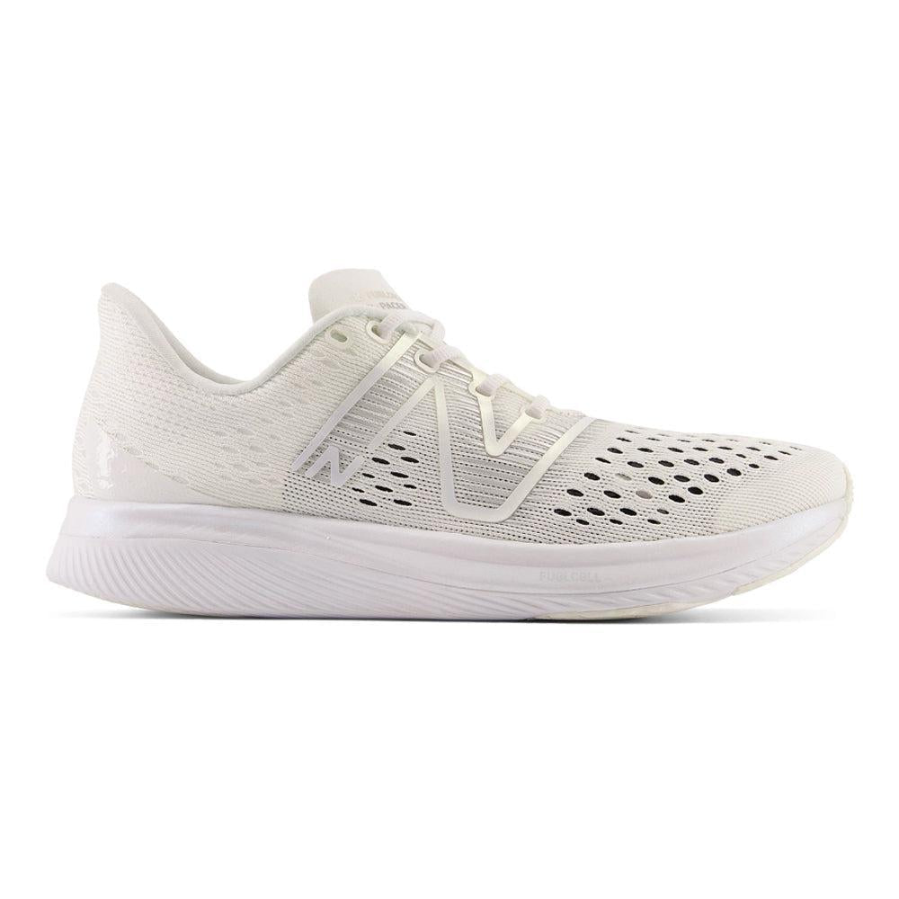 Women's New Balance FuelCell SuperComp Pacer v1, White/White Iridescent, 7.5 B Medium