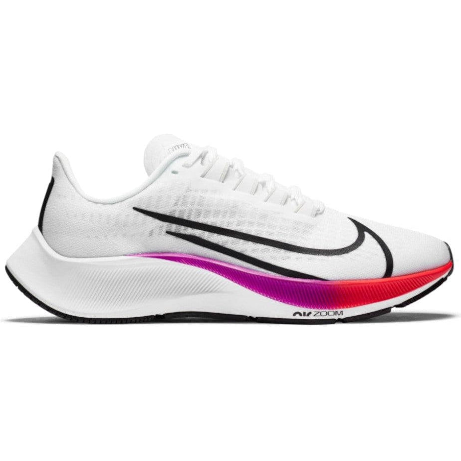Women's Nike Air Zoom Pegasus 37, White/Hyper Violet/Spruce Aura/Flash Crimson, 9 B Medium