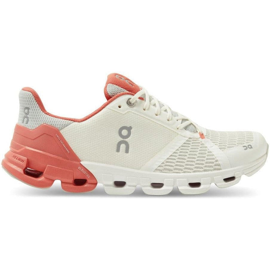 Women's On Cloudflyer, White/Coral, 10 B Medium