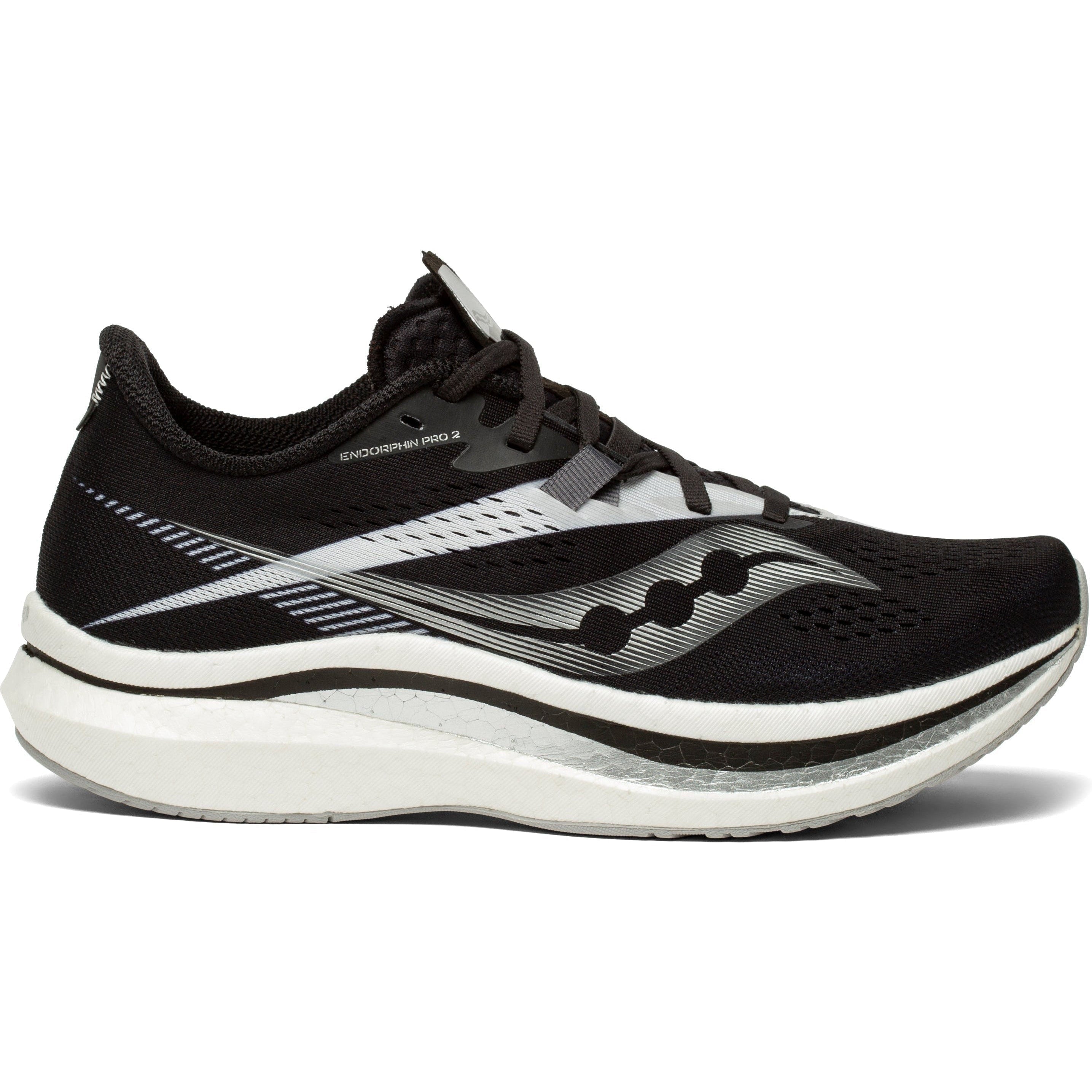 Women's Saucony Endorphin Pro 2, Black/White, 9 B Medium