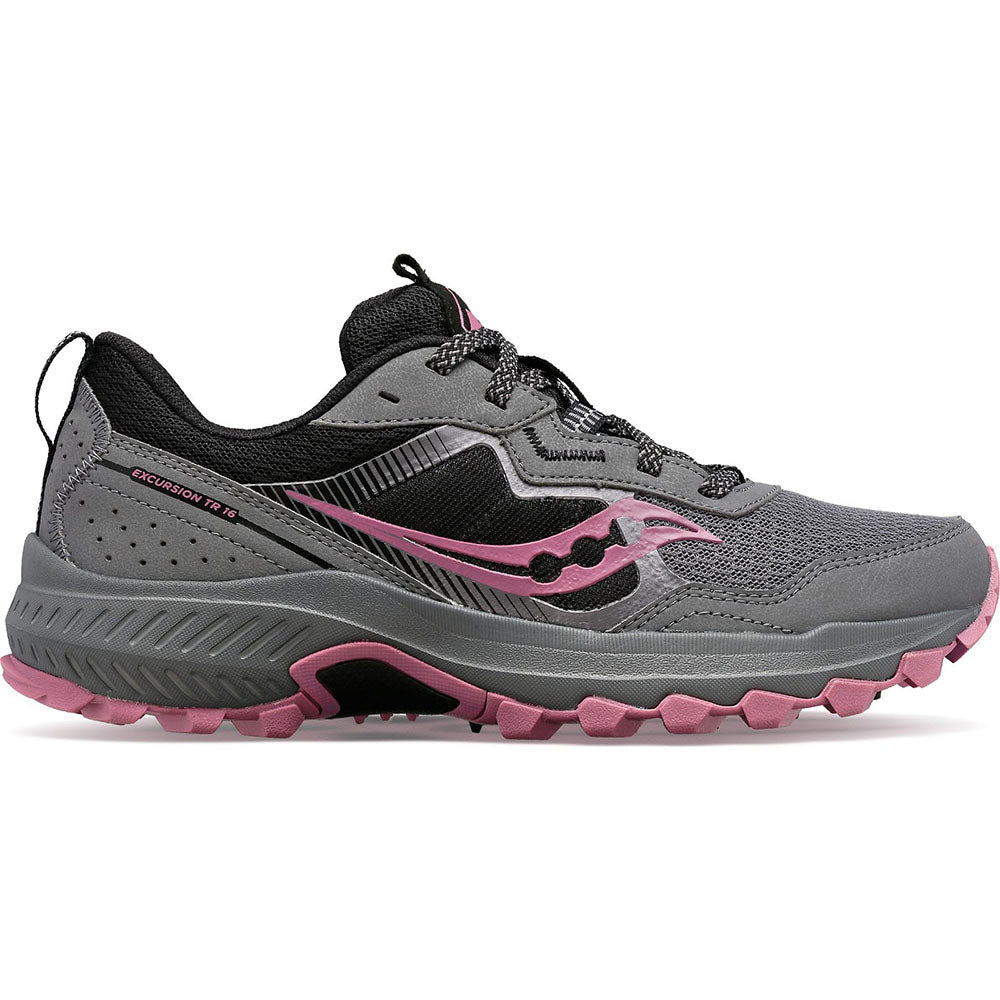 Women's Saucony Excursion TR16, Charcoal/Rose, 5.5 B Medium