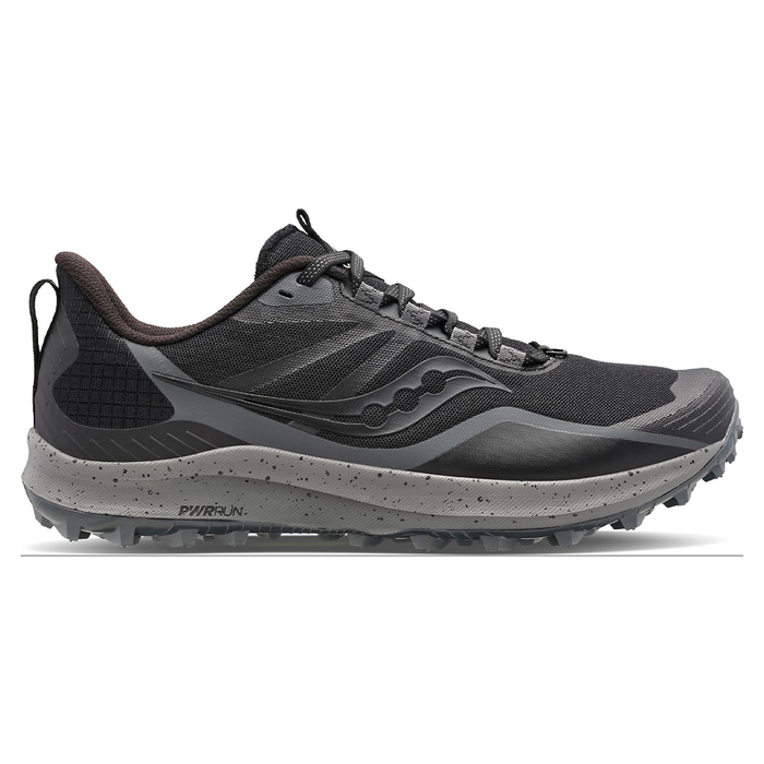 Women's Saucony Peregrine 12, Black/Charcoal, 8 D Wide