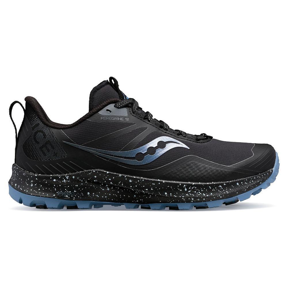 Women's Saucony Peregrine Ice+3, Black/Summit, 7 B Medium