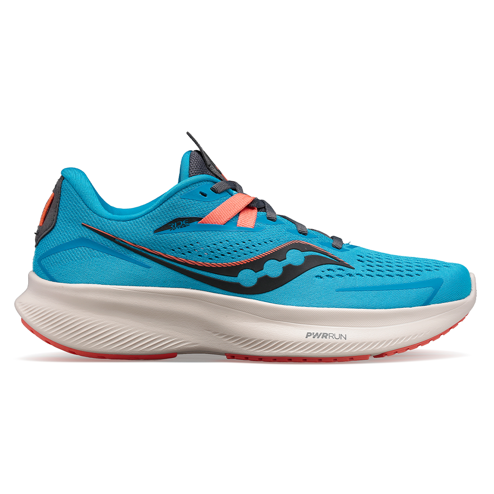 Women's Saucony Ride 15, Ocean/Shadow, 7.5 B Medium