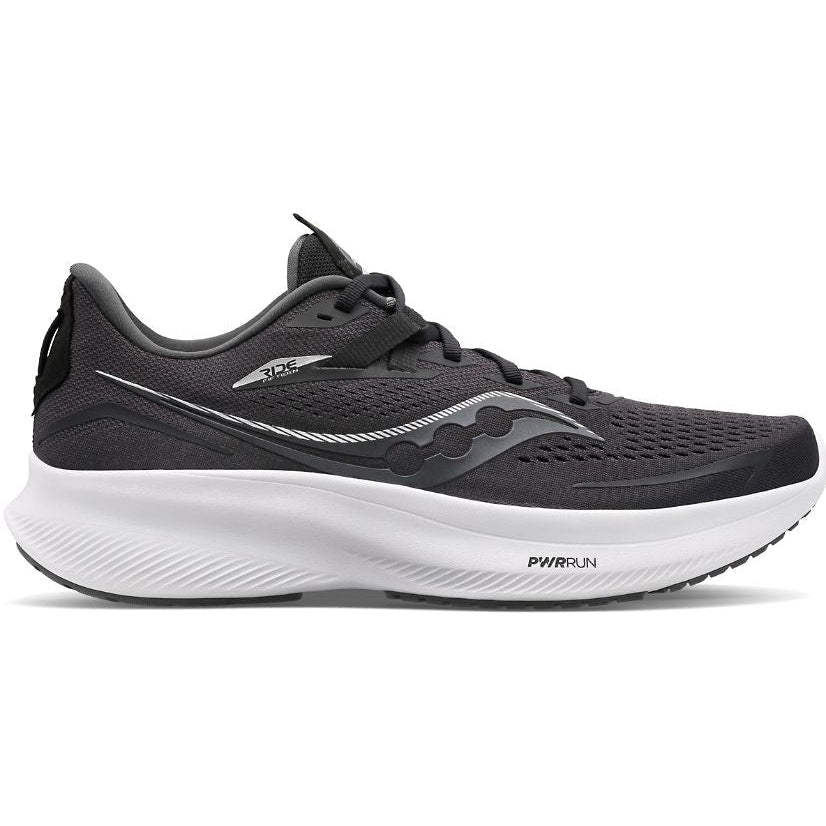 Women's Saucony Ride 15, Black/White, 7 B Medium