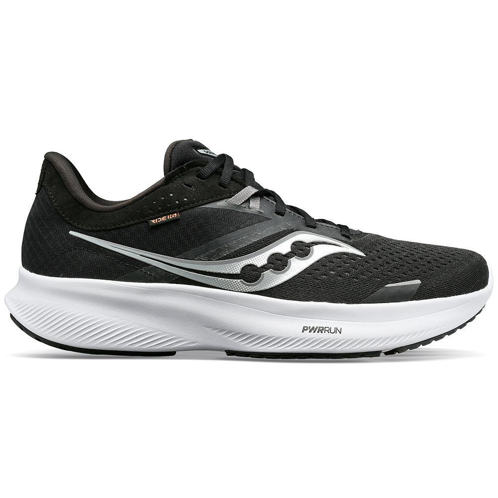 Women's Saucony Ride 16, Black/White, 6.5 B Medium