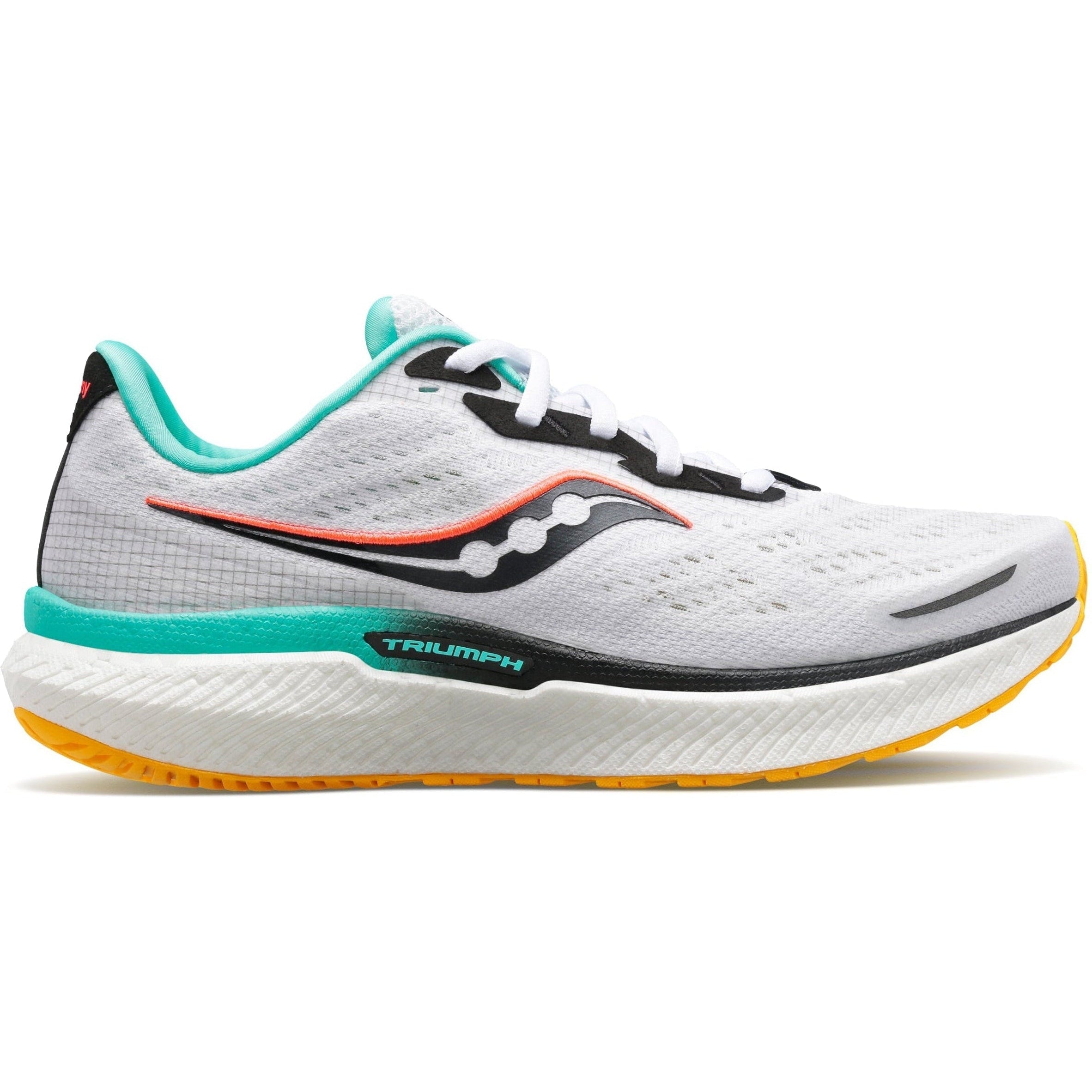 Women's Saucony Triumph 19, Black/White/Vizi, 10.5 B Medium