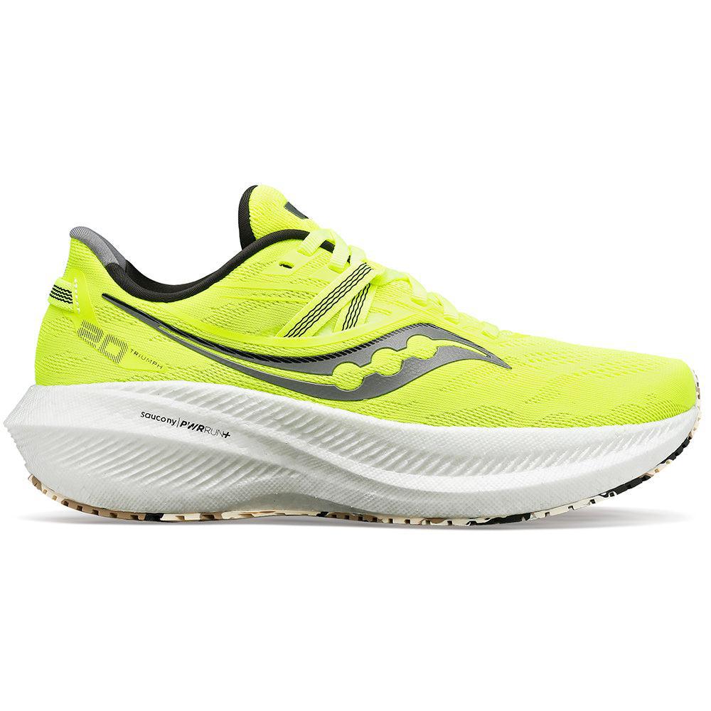Women's Saucony Triumph 20, Citron/Black, 7.5 B Medium
