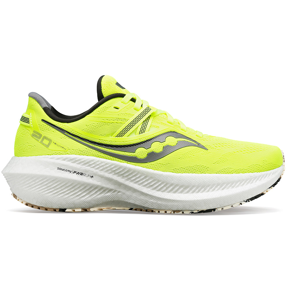 Women's Saucony Triumph 20, Citron/Black, 8 B Medium