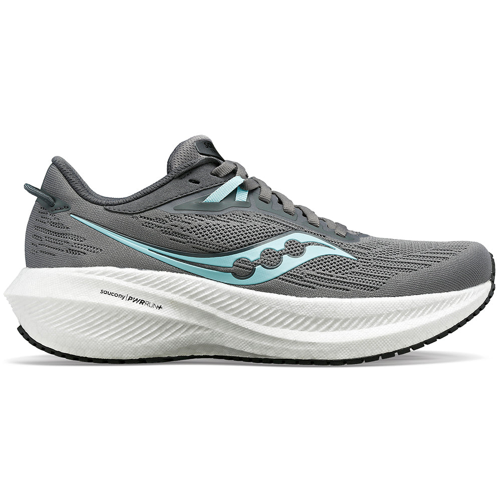 Women's Saucony Triumph 21, Gravel/Black, 9 B Medium