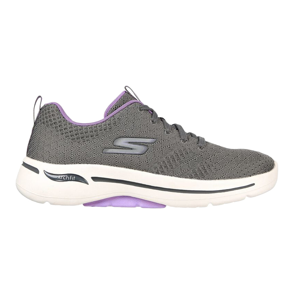 Women's Skechers Go Walk Arch Fit-Unify, Gray/Lavender, 7.5 B Medium