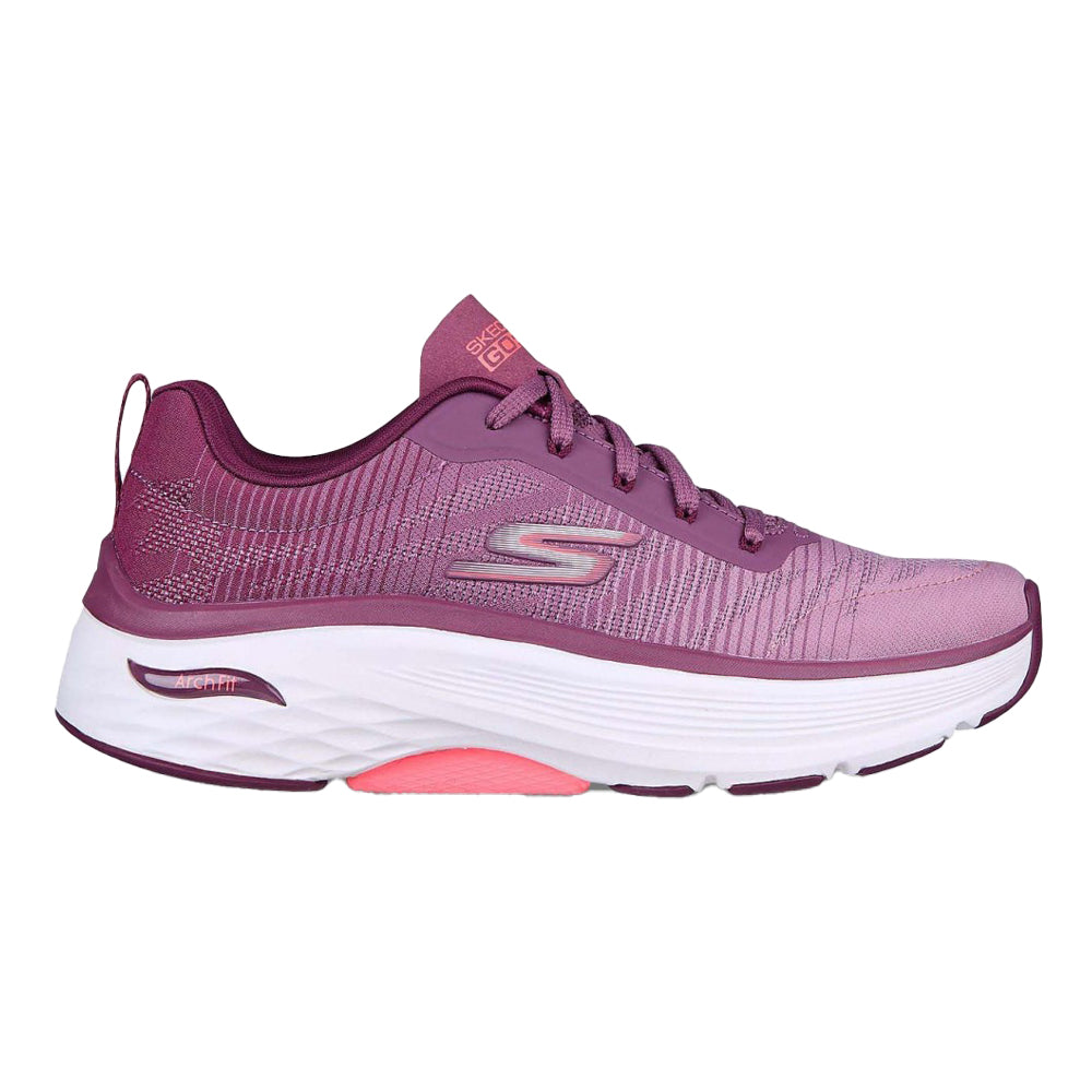 Women's Skechers Max Cushioning Arch Fit Breeze Tech, Purple/Pink, 7.5 B Medium
