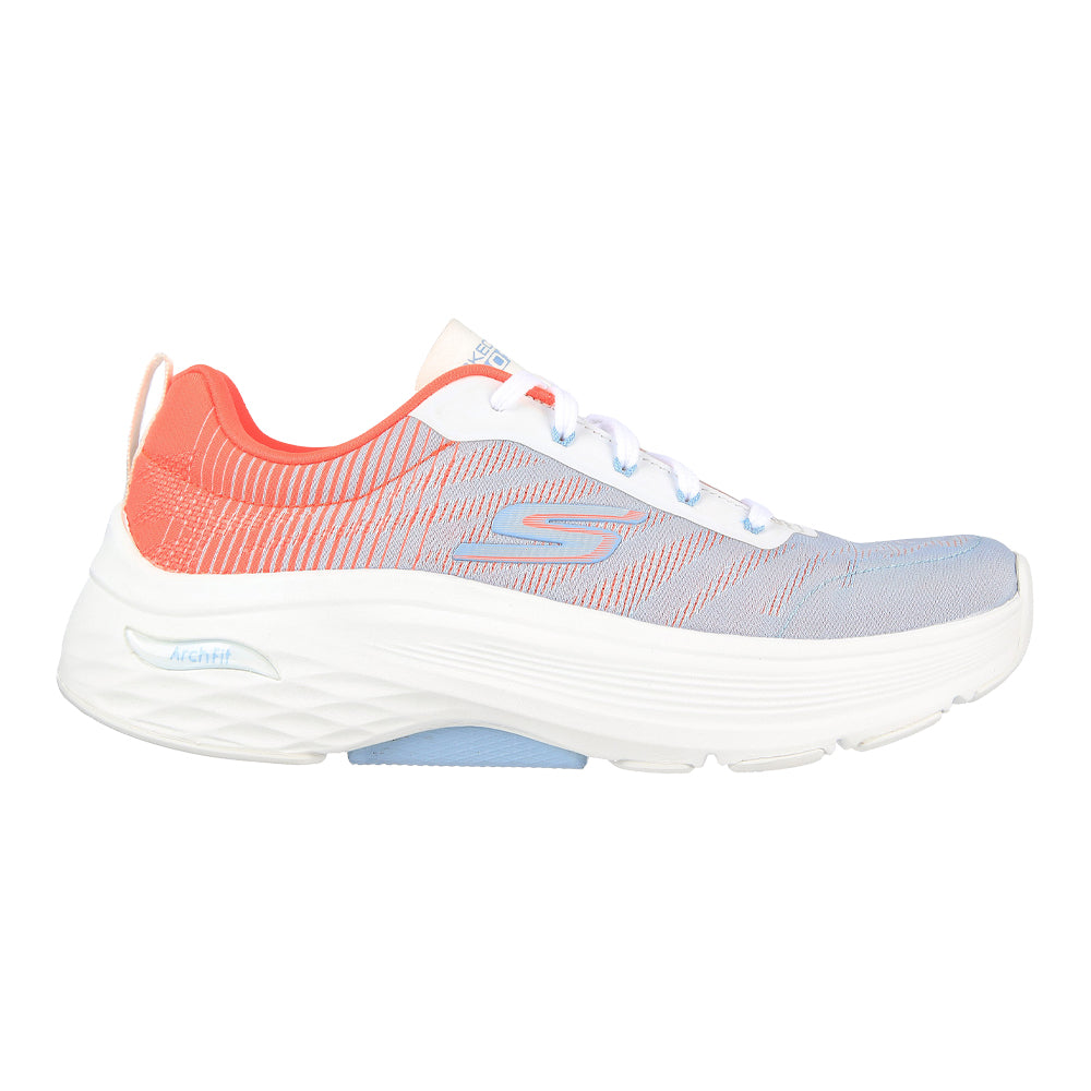 Women's Skechers Max Cushioning Arch Fit Breeze Tech, White/Multi, 7.5 B Medium