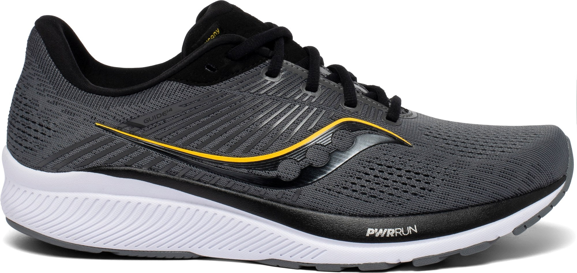 Men's Saucony Guide 14, Charcoal/Gold, 10.5 2E Wide