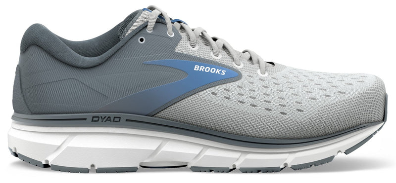 Women's Brooks Dyad 11, Grey/White/Blue, 6.5 B Medium