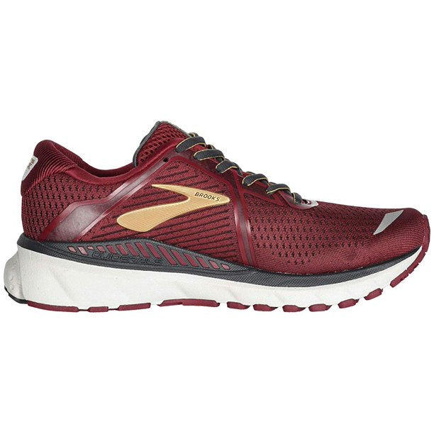Women's Brooks Adrenaline GTS 20, Red/Gold/Ebony, 7.5 B Medium