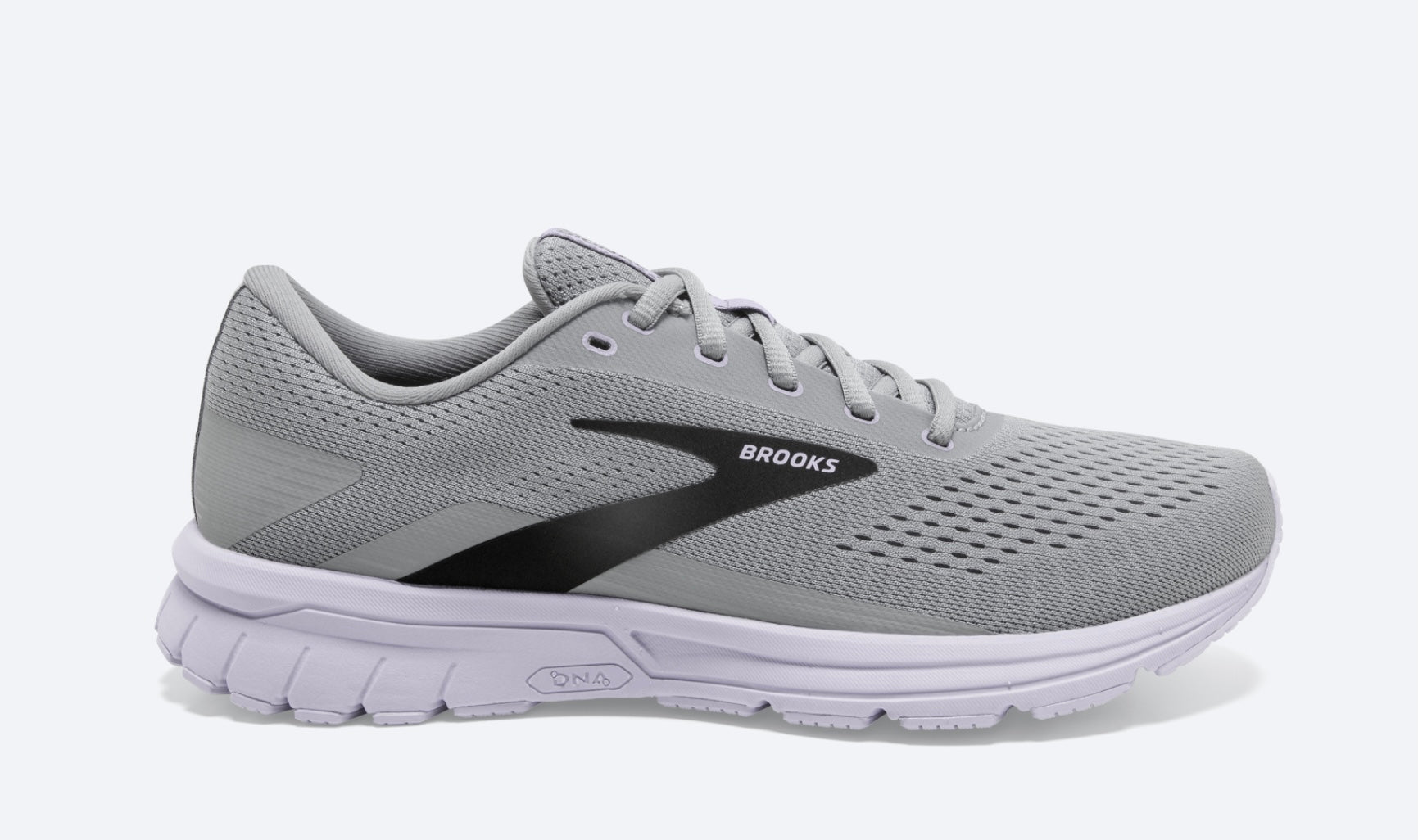 Women's Brooks Signal 3, Grey/Lavender Blue/Metallic Black, 9 B Medium