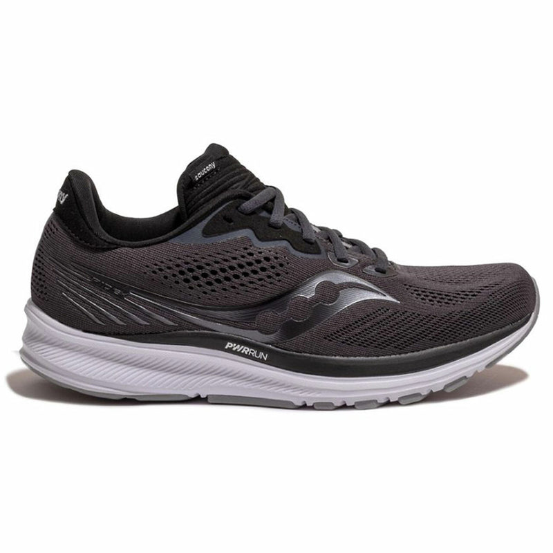 Women's Saucony Ride 14, Charcoal/Black, 7.5 D Wide