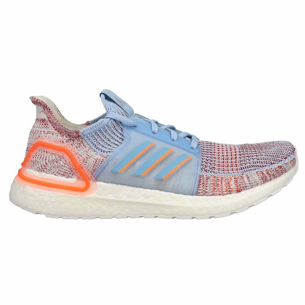 Women's Adidas Ultraboost 19, Glow Blue/Hi-Res Coral/Active Maroon, 10 B Medium