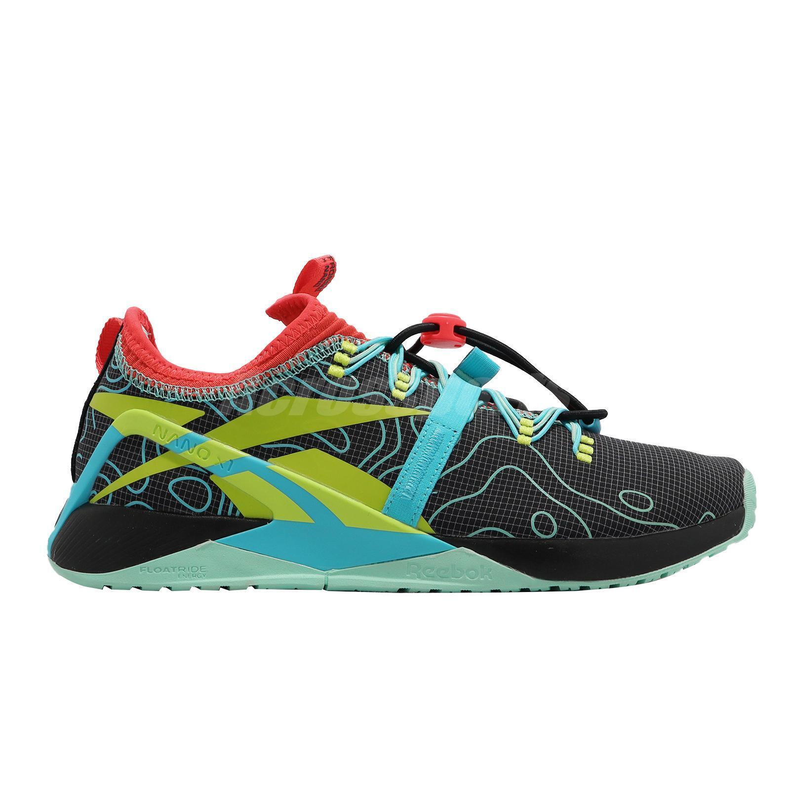 Men's Reebok Nano X1 Froning, Core Black/Neon Cherry/Acid Yellow, 10.5 D Medium
