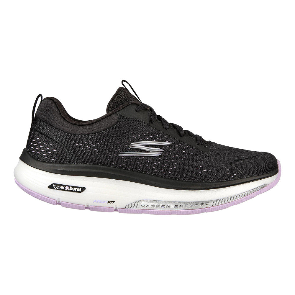Women's Skechers Go Walk Workout, Black/Lavender, 6 B Medium