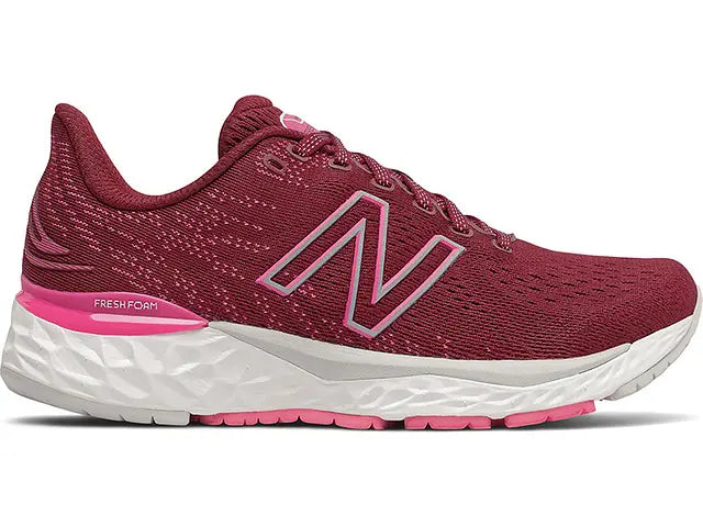 Women's New Balance Fresh Foam 880 v11, Garnet/Pink Glo, 10 B Medium