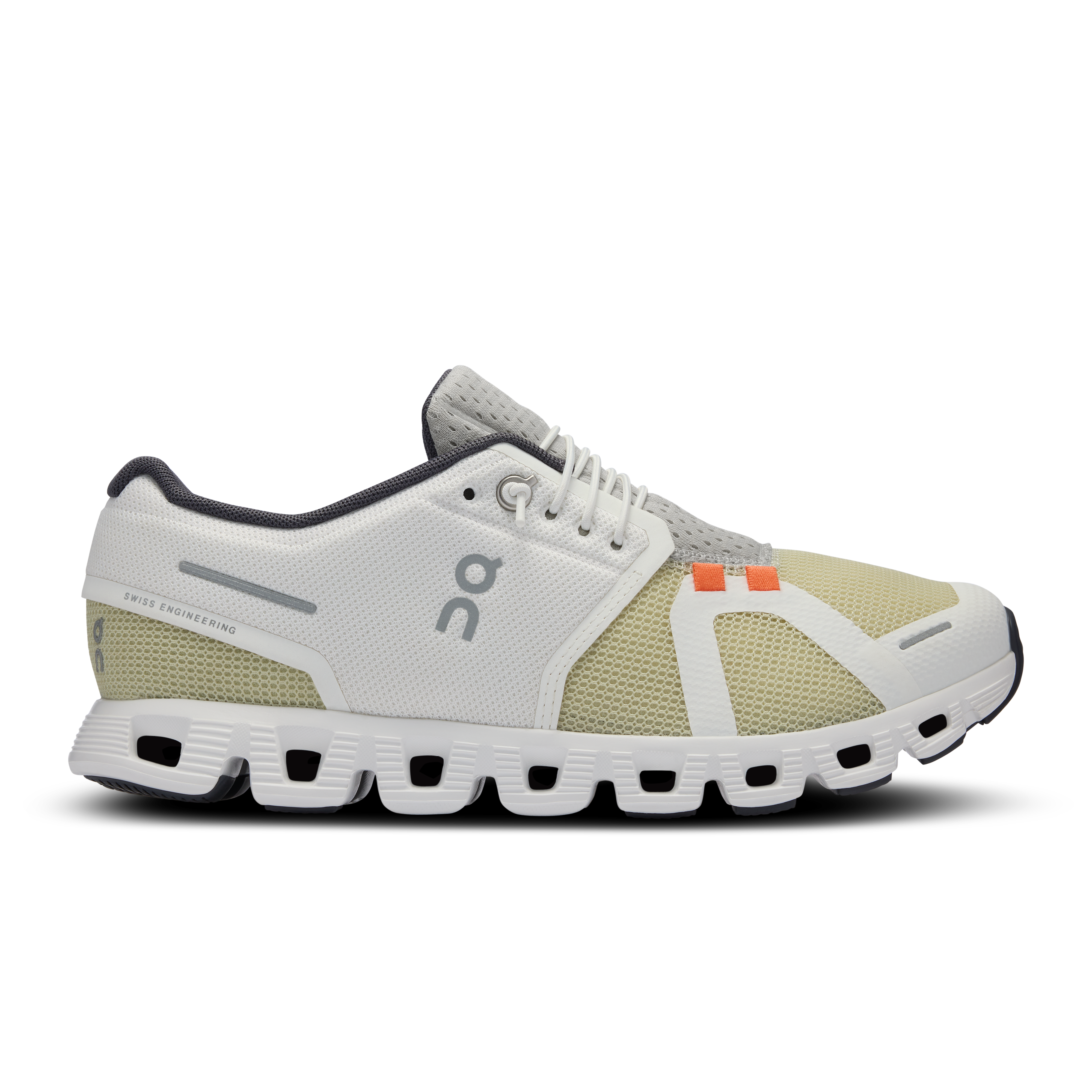 Side view on white background of Womens On Cloud 5 Push running shoe in Endive/Ice, Medium (Regular) width