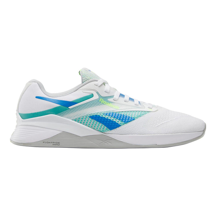 Men's Reebok Nano X4, FTWR White/Unleashed Green/Grey 1, 8.5 D Medium