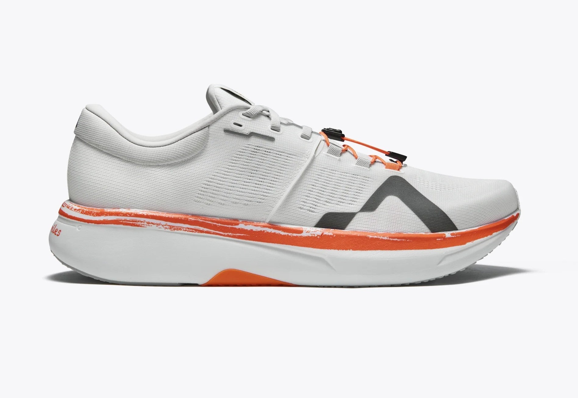 Side view on white background of Mens Mount To Coast R1 running shoe in Cameron, Medium (Regular) width