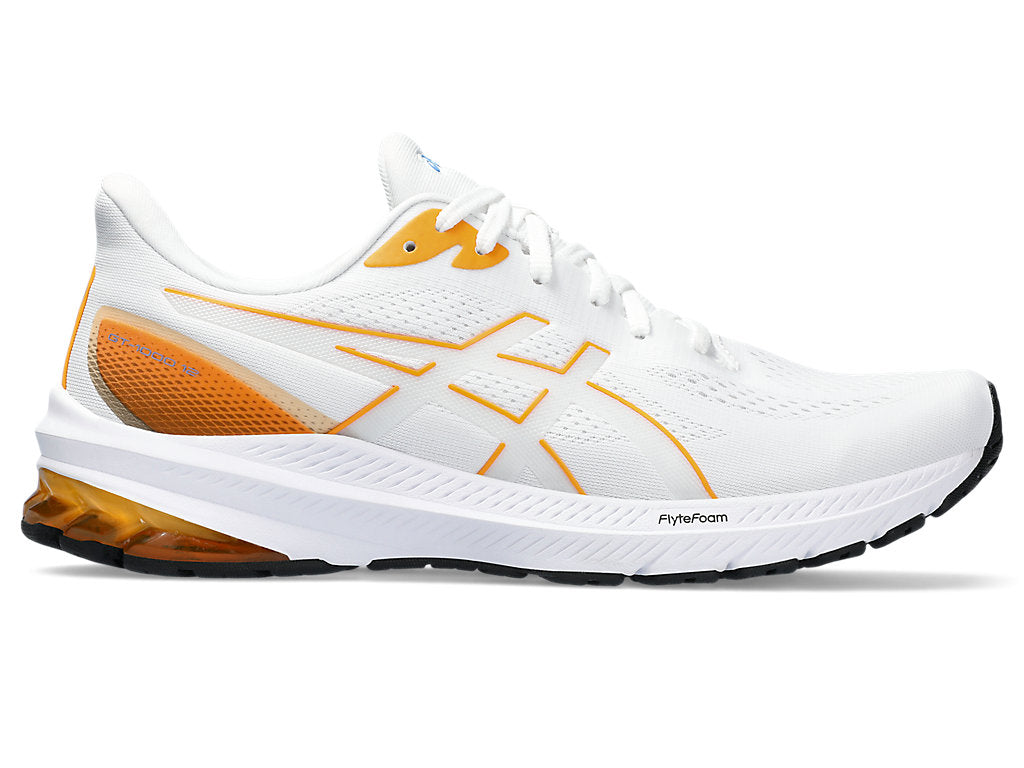 Men's Asics GT-1000 12, White/Fellow Yellow, 12 D Medium