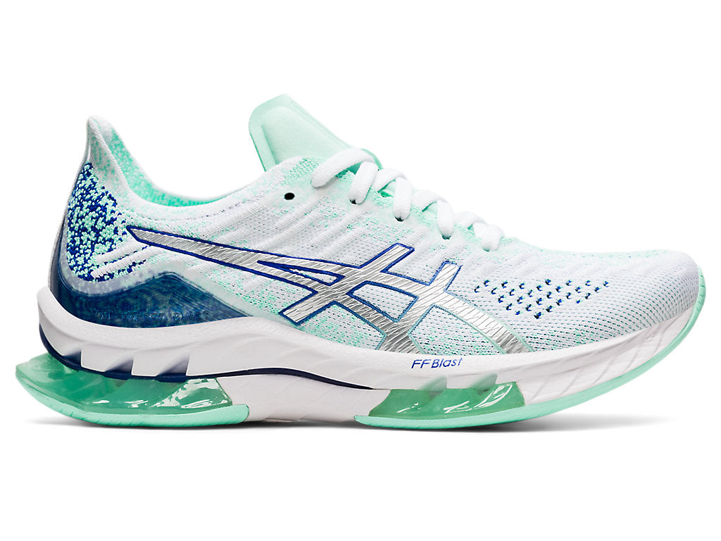 Women's Asics Gel-Kinsei Blast, White/Pure Silver, 6.5 B Medium