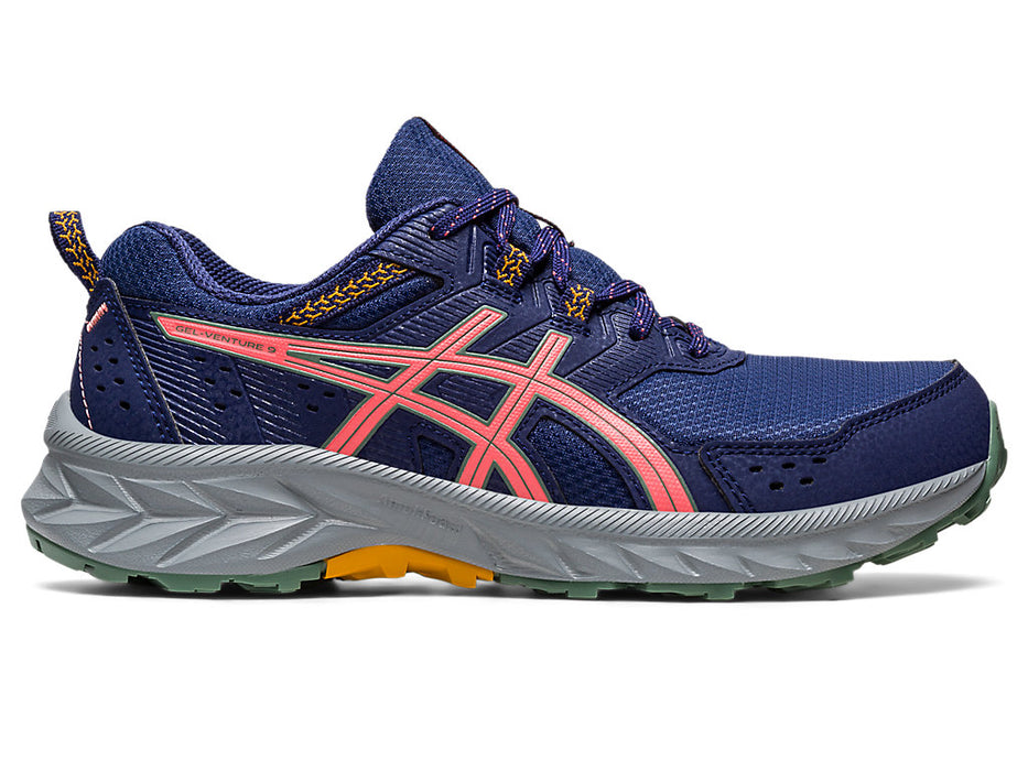 Women's Asics Gel-Venture 9, Indigo Blue/Papaya, 8 B Medium