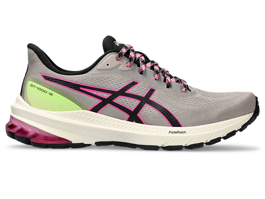 Women's Asics Gt-1000 12 Tr, Nature Bathing/Lime Green, 10 B Medium