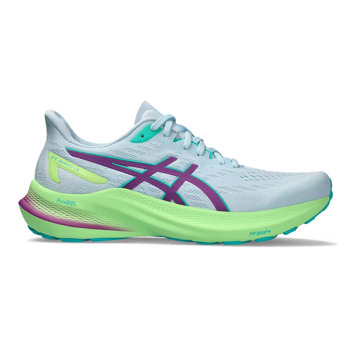 Women's Asics GT-2000 12 Lite-Show, Lite-Show/Illuminate Green, 8 B Medium