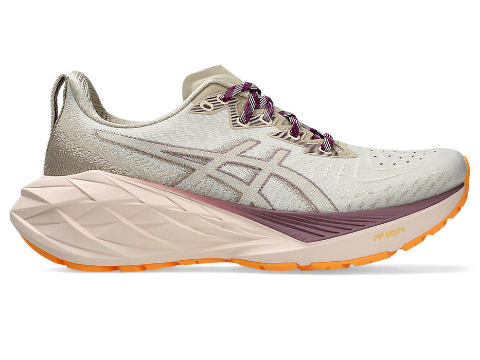 Women's Asics Novablast 4 TR, Nature Bathing/Pearl Pink, 8 B Medium